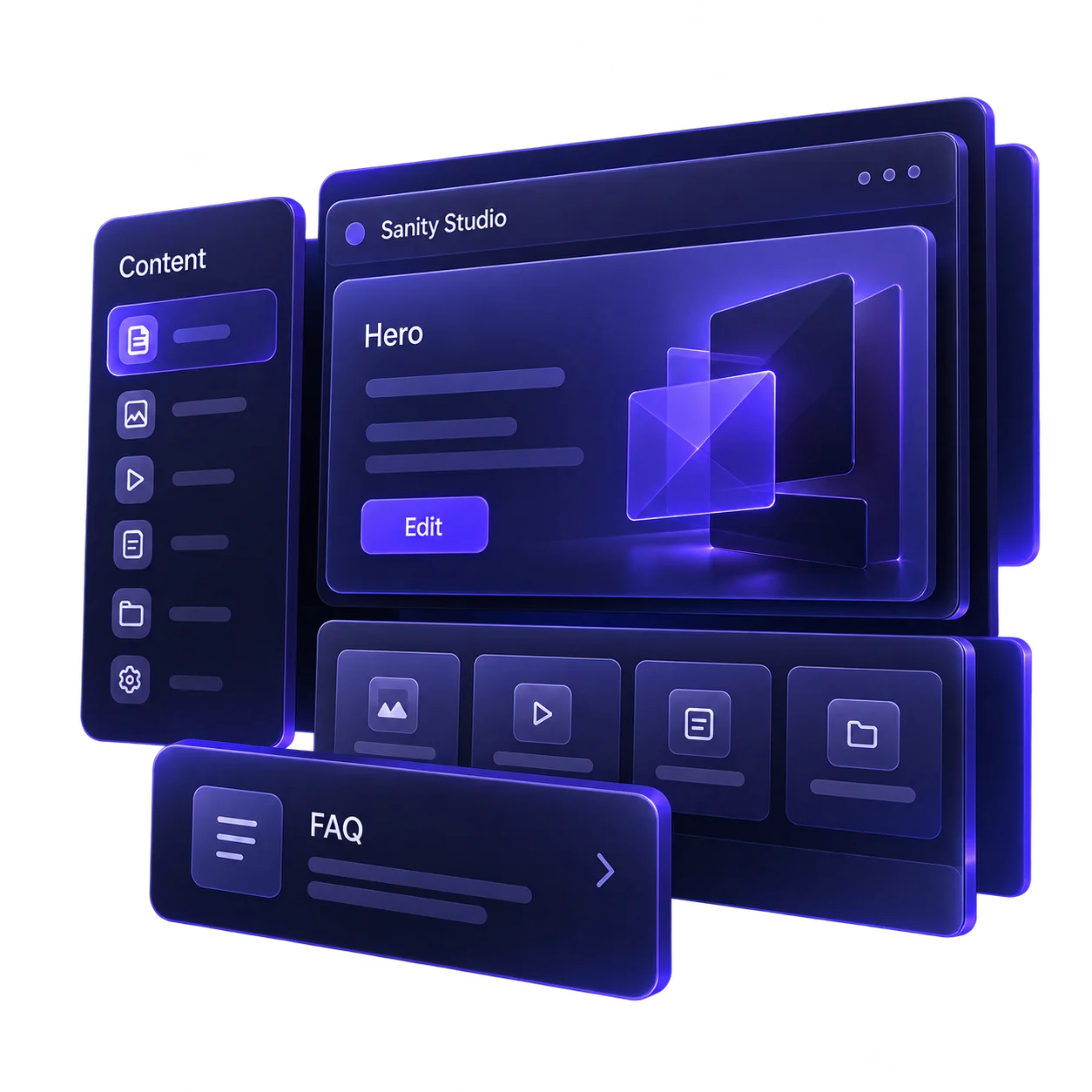 Layered content editing panels